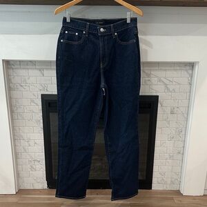 Women's Classic Dark Blue high rise Straight leg Jeans